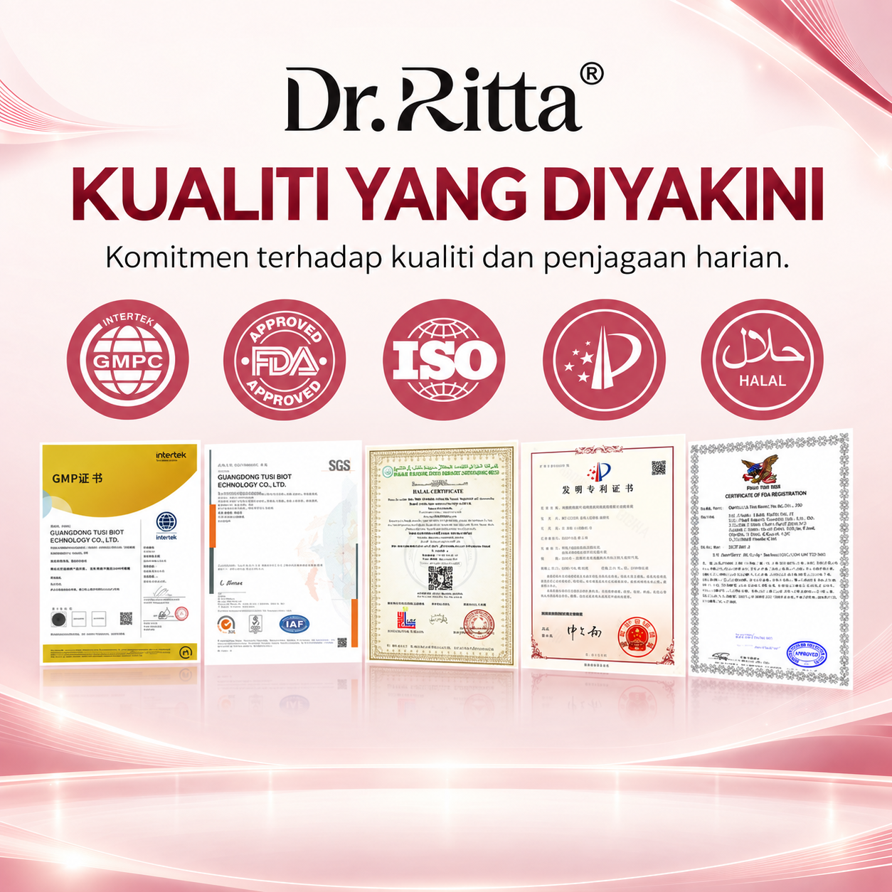 Sijil Halal, GMPC, ISO, FDA
